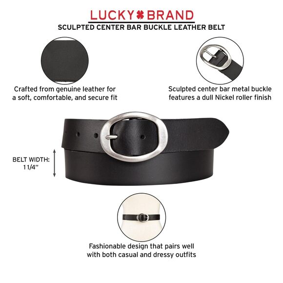 4213 Women Leather Bold Fashion Statement Belts, Sculpted Center Bar main image 4